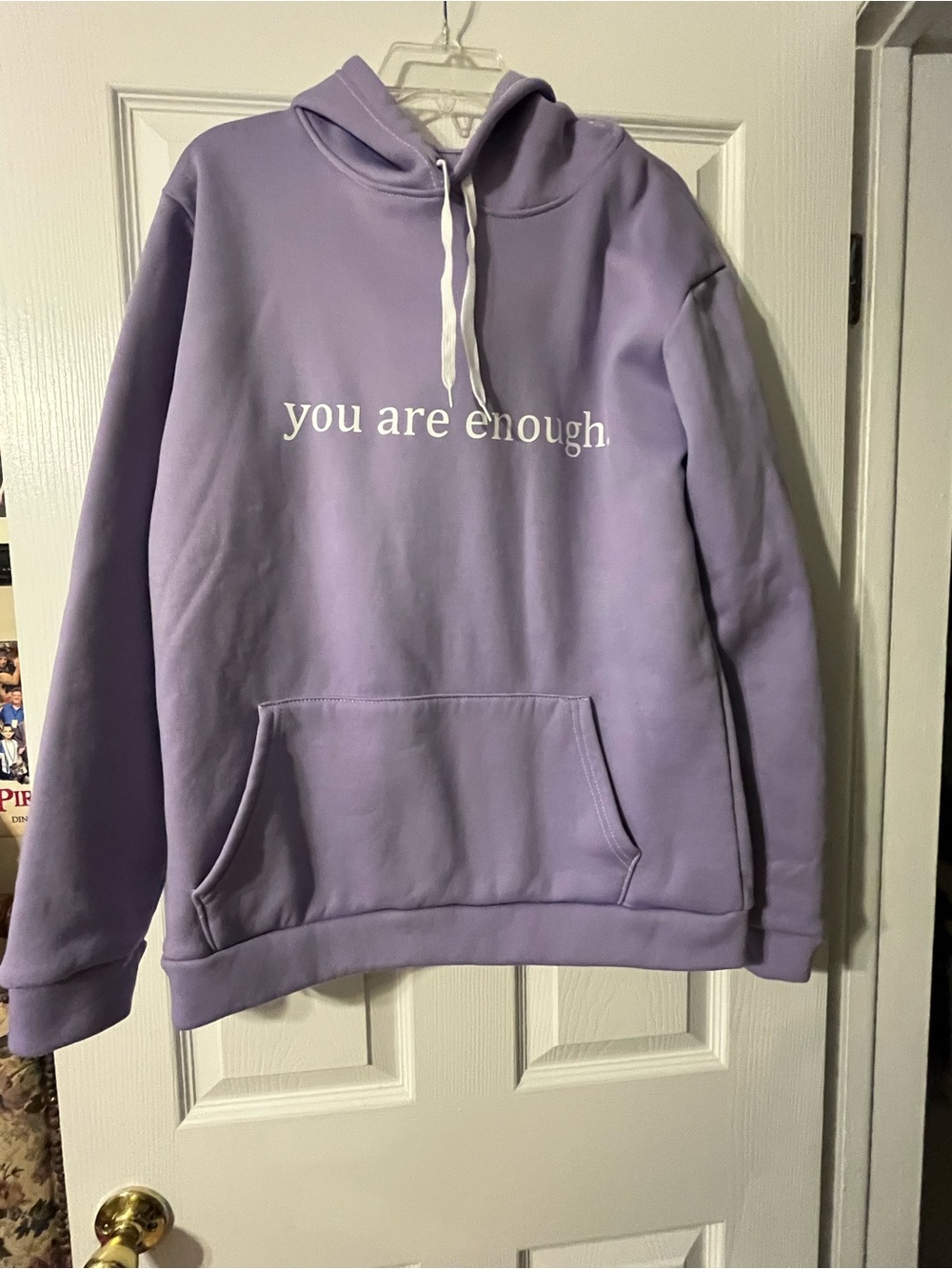 Lavender 'You Are Enough' Pullover Hoodie
